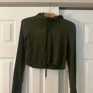 BuffBunny Forest Green Cropped Hoodie